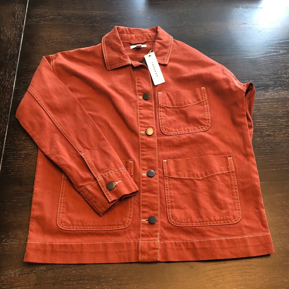 Topshop Rust Red Jean Jacket